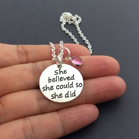 Stainless Steel She Believed She Could so She Did Necklace